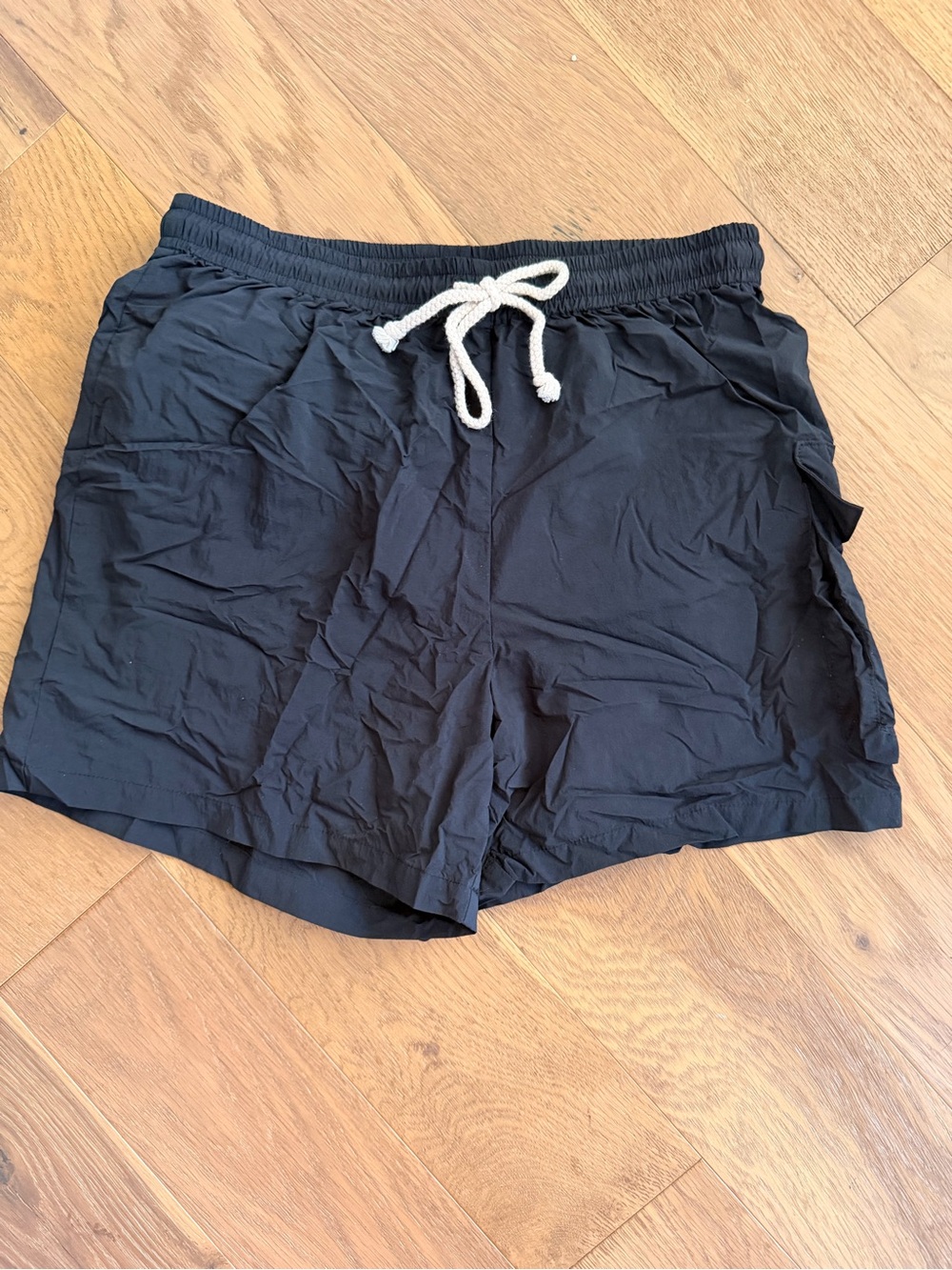 DONNI. Black Drawstring Women's Shorts